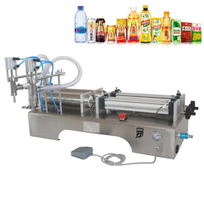 

Liquid Filling Machine Volume Liquid Filler Dual Nozzles Pneumatic Filling Machine for Oil Cosmetic Drinks Two Heads 100-1000ml