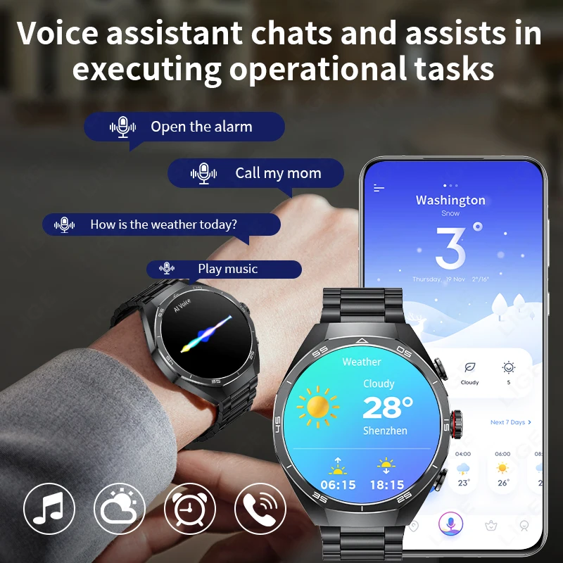 LIGE 2025 New Smart Watch With Earbuds TWS 2-In-1 Bluetooth Earphones NFC Answer Call Music Watches Men Women Sports Smartwatch