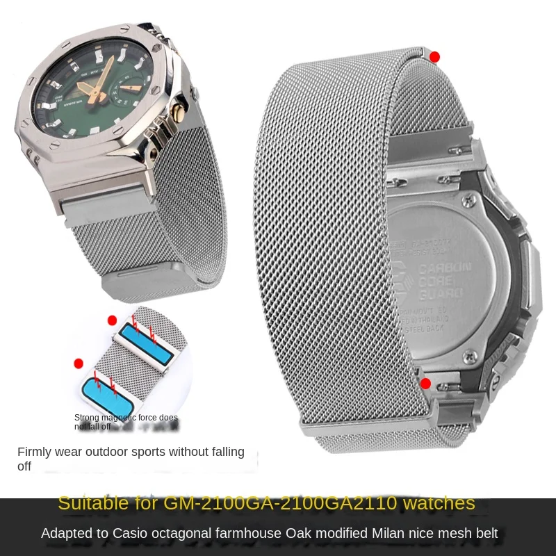 Sleek Magnetic Milanese Mesh Stainless Steel Watchband Bracelet