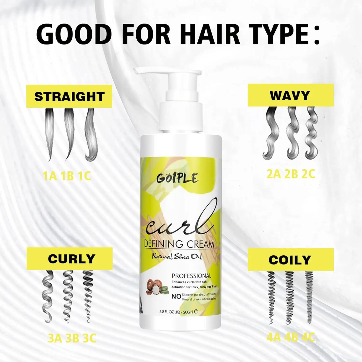 Curl Defining Cream Wavy Hair Bouncy Enhancer Anti Frizz Moisturizer Add Shine Conditioner Soft Smooth Hair Care