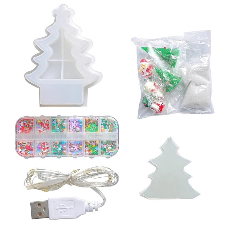 

Diy Handmade Products Christmas Tree Ornament Silicone Mold Scented Gypsum Ornaments Drop Glue Resin Mold for Decoration F19D