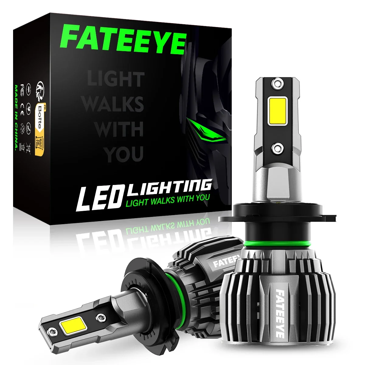 Led Car Lights Led Lights Led Bulbs Led Headlights Led Car Headlights Car Headlamps FATEEYE H7 Led Headlight H4 H11 H8 H9 Car Headlight Bulbs 60W 13000LM Bright 6500K White LED 12V H7 Car Lamps Auto Accessories