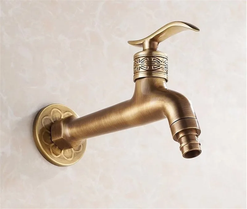 Tuqiu Antique Brass Dragon Carved Outdoor Garden Faucet
