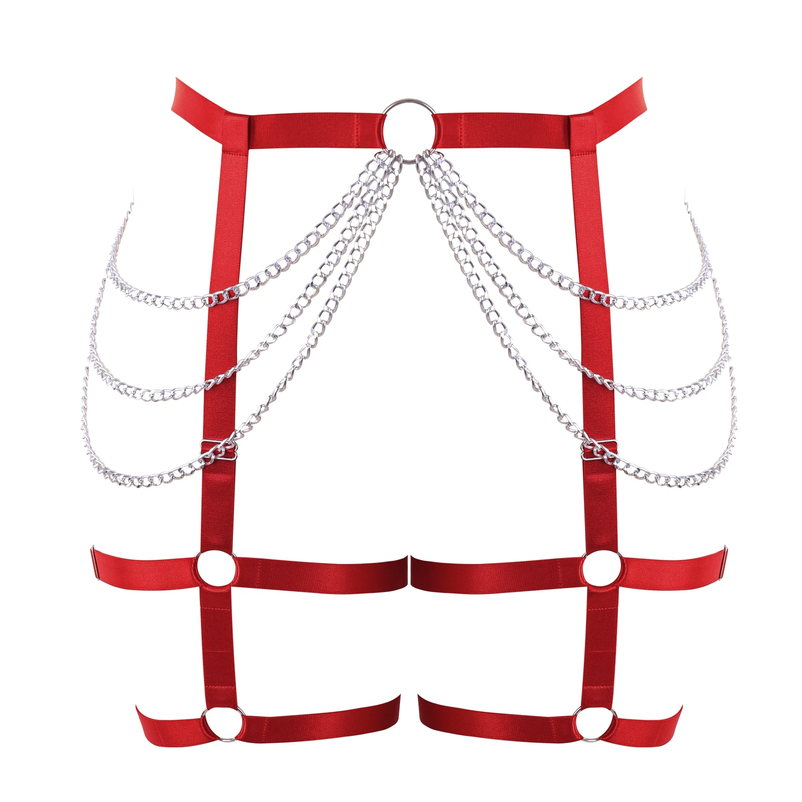 Plus Size Women Harness Full Cage Body Punk Gothic Cross Lingerie