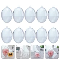 10 Pcs Egg Decoration Box Clear Easter Fillable Ball Transparent Pendants Ornaments Balls Shape Plastic Party Supply Eggs 1
