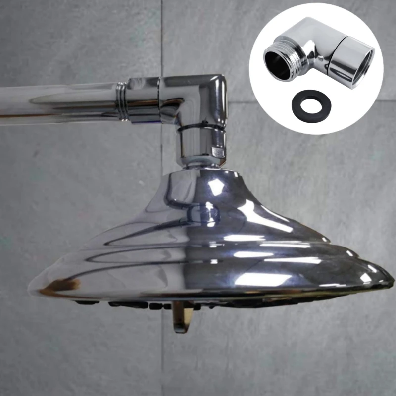 Shower Head Elbow Adapter Shower Top Spray Elbow Chrome Angle Shower Head Connector Bathroom Accessories 2