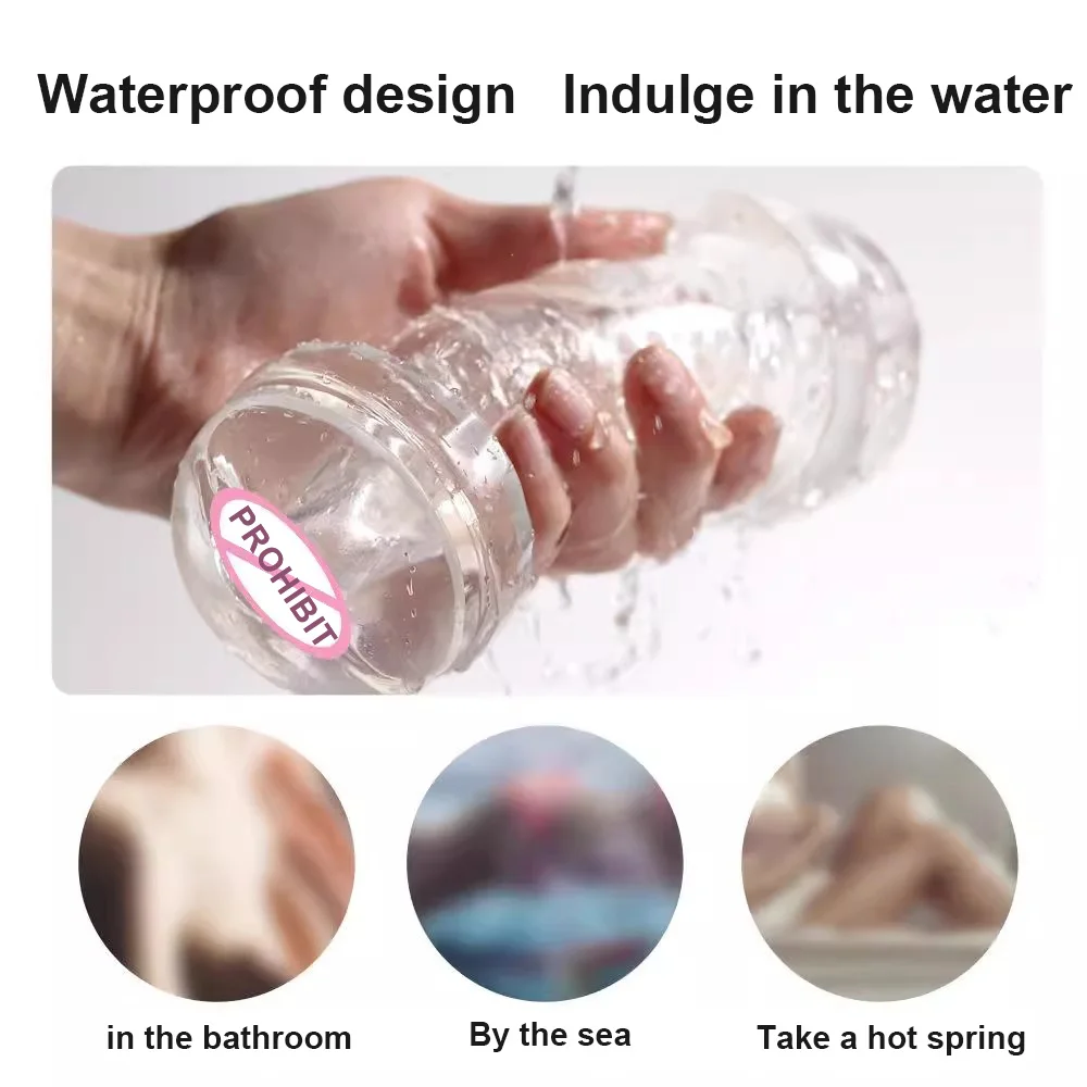 Male masturbator Cup Soft Pussy Sex Toys Transparent Vagina Adult Endurance Exercise Sex Products Vacuum Pocket Cup for Men 18
