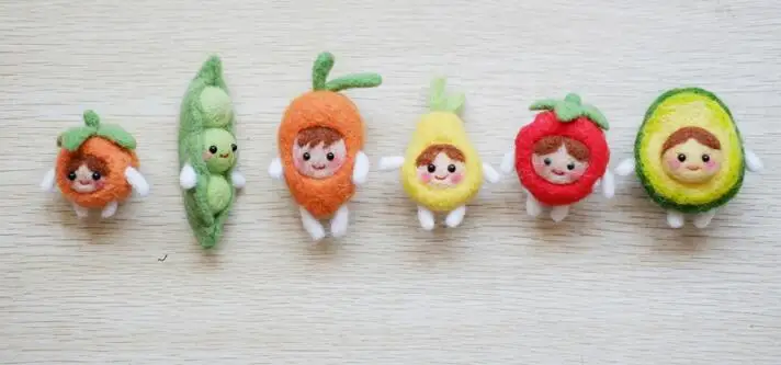 Sweet series fruit dessert set wool needlepoint kit wool felt needle felting gift box craft needlecraft DIY handmade