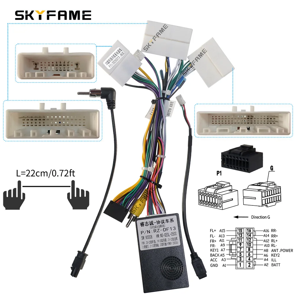 SKYFAME Car Wiring Harness Adapter Canbus Box Decoder for Nissan Teana Altima Qashqai Tiida Kicks Sylphy Murano X-Trail RZ-DF13 car wire cable adapter