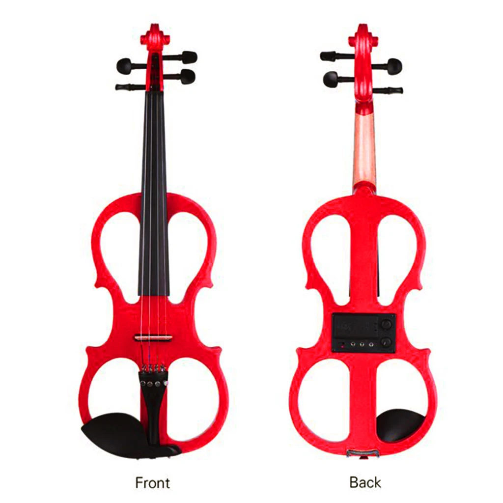 Silent Violin 4/4 Size Electric Solid Wood Ebony Parts Pieoz Transducer Preamp With Cable Case KIT