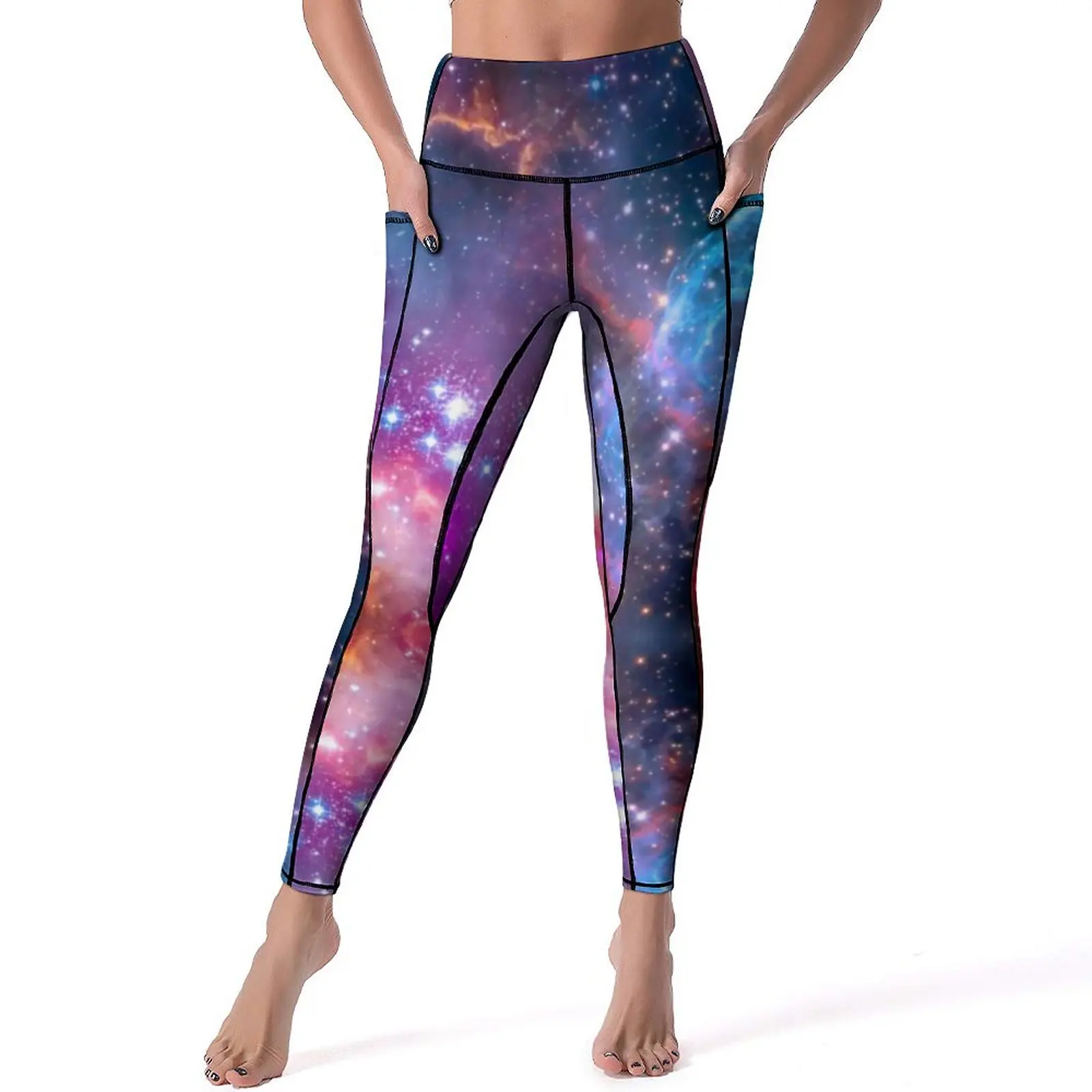 

Colorful Galaxy Yoga Pants Sexy Night Sky Bright Stars Print Leggings Push Up Fitness Leggins Lady Fashion Stretch Sports Tights