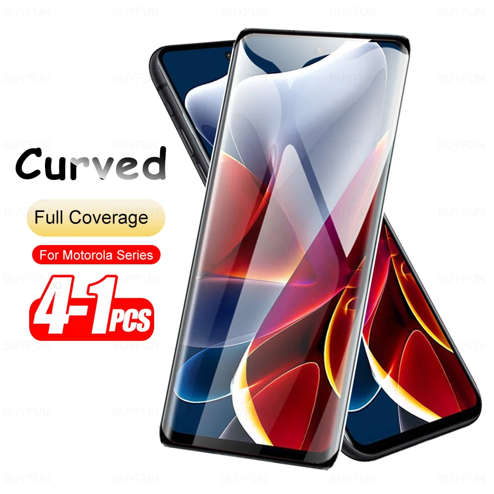 

4-1 шт. изогнутое закаленное стекло для Motorola Moto S30 Pro 5G Edge Plus 2023 2022 40 X30 Pro X40 30 Ultra Edge40 9H защита для экрана