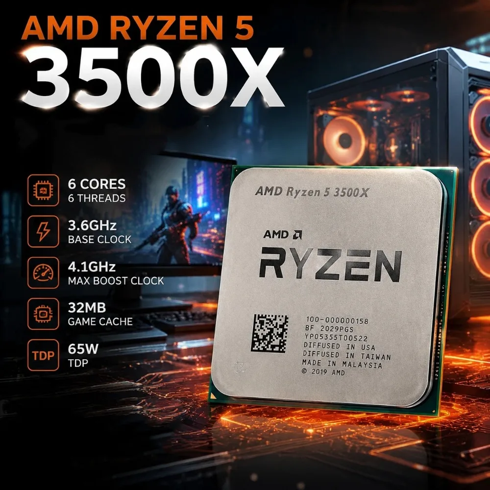 Desktop Hardware Upgrade Processor Ryzen5 3500X Socket AM4 6 Core Stable Disassembled Tray Chip - 2