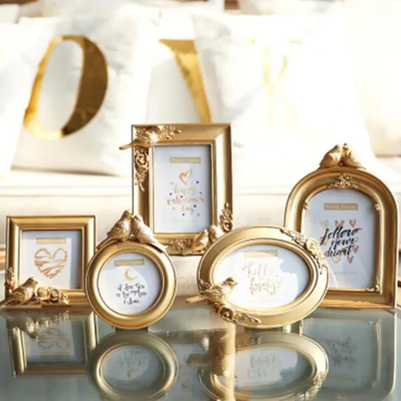 New European Style Photo Frame Resin Picture Frame Gold Color Luxurious ...