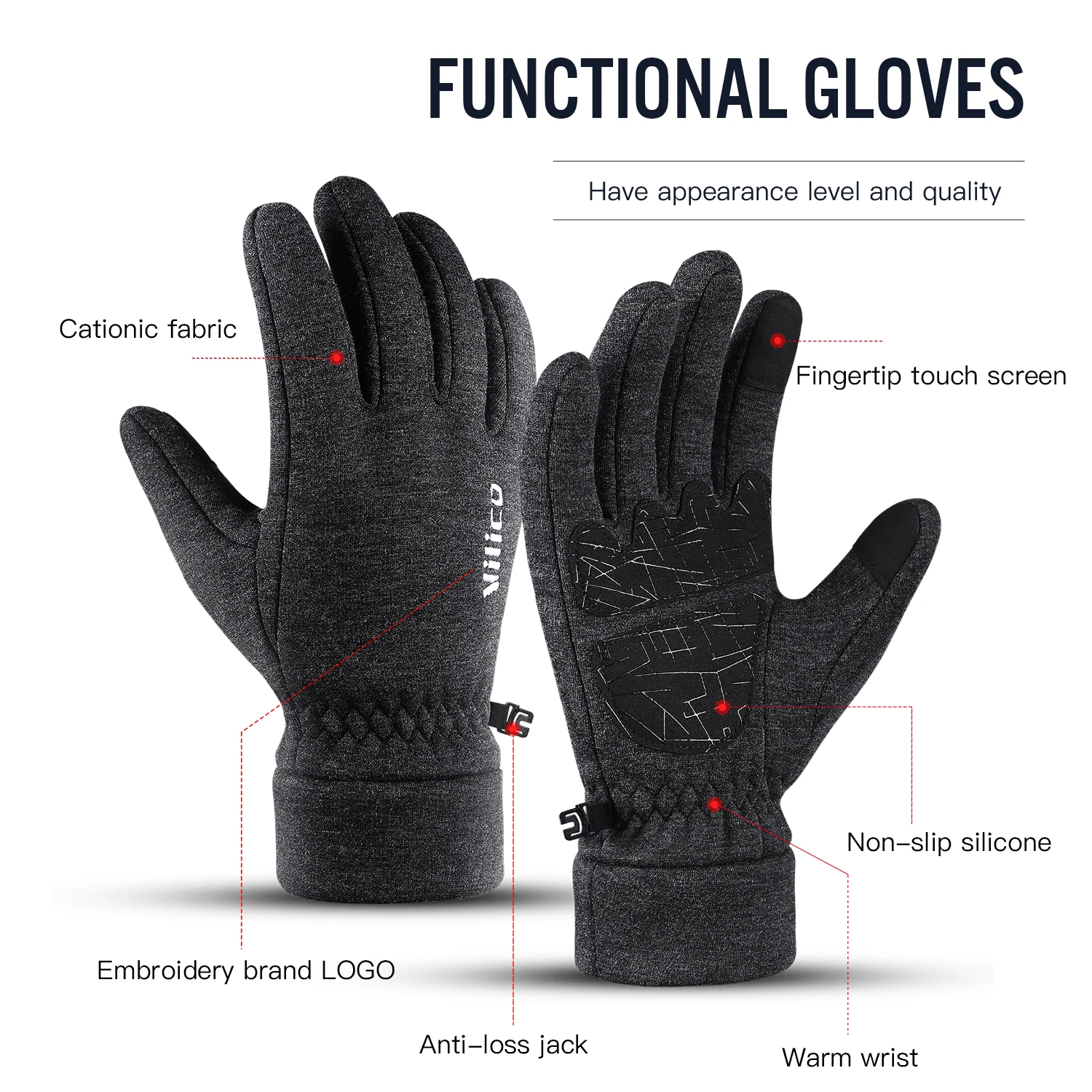 Winter Unisex Snowboard Ski Gloves Non-slip Touch Screen Waterproof Motorcycle Cycling Fleece Warm Snow Gloves