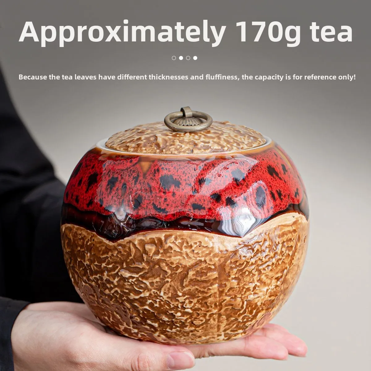 Creative Kiln Porcelain Glaze Ceramic Storage Pot Indoor Sealed Tea Pot Moisture-proof Food Coffee Pot Ornament Home Decoration 3