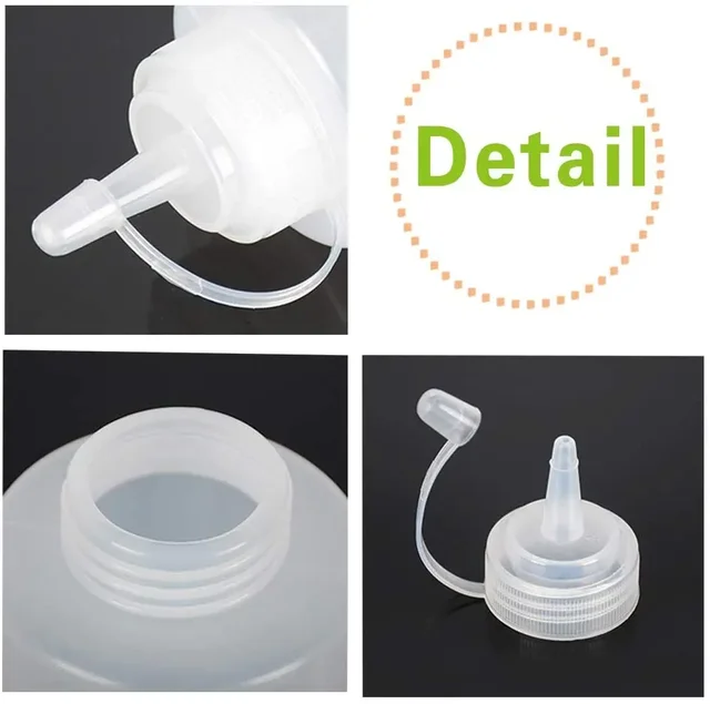 4pcs 8/12/16/24 oz Plastic Squeeze Squirt Condiment Squeeze Bottle with Twist On Cap Lids for Ketchup BBQ Sauces Paint Olive Oil 5