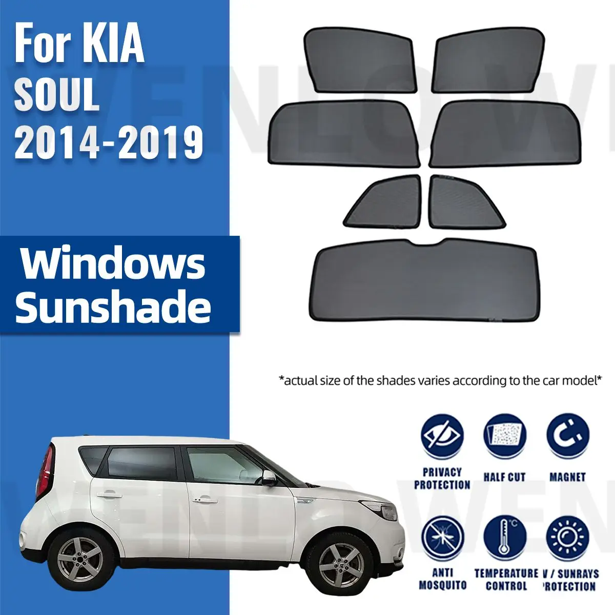 

For Kia SOUL PS 2014-2018 Magnetic Sun Shade Car Sun Visor Front Windshield Curtains Summer Window Sunshade Auto Accesorries