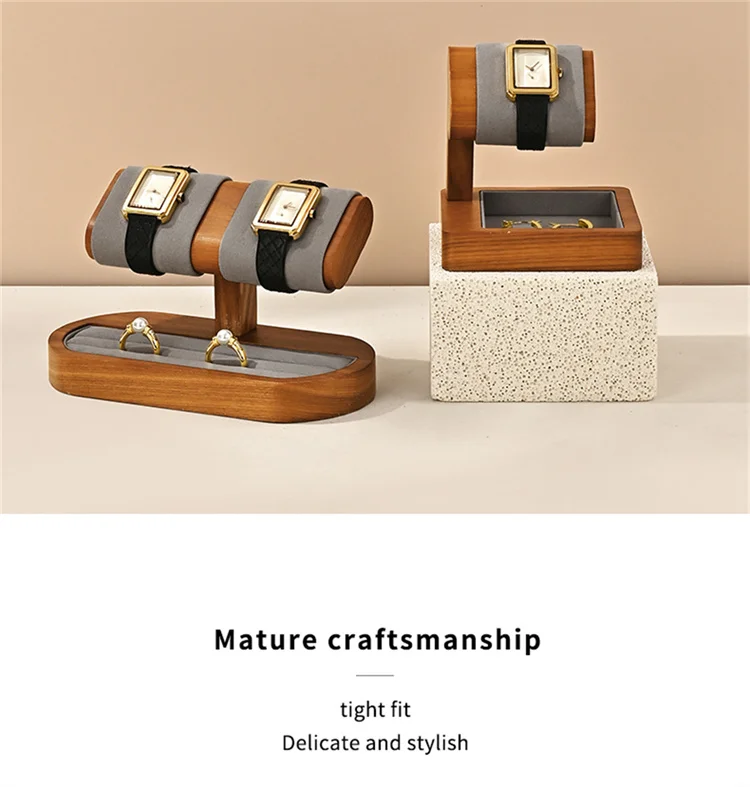 WoodTen Solid Wood Jewelry Watch Display Stand New T-shaped Watch Stand Bracelet Jewelry Display Prop Home Watch Storage Rack