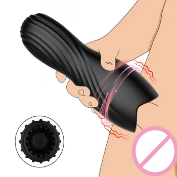 Male Masturbator Cup Glan Trainer Vibrator Oral Sex Toy for Men Pussy Vibration Delay Automatic Climax Glans Stimulate Adult 18 6