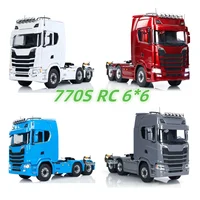 New 770S 1/14 RC Tractor Truck Trailer 6X6 Tamiyaya Truck with Openable Doors Light Sound System Remote Control Tractor Model 1
