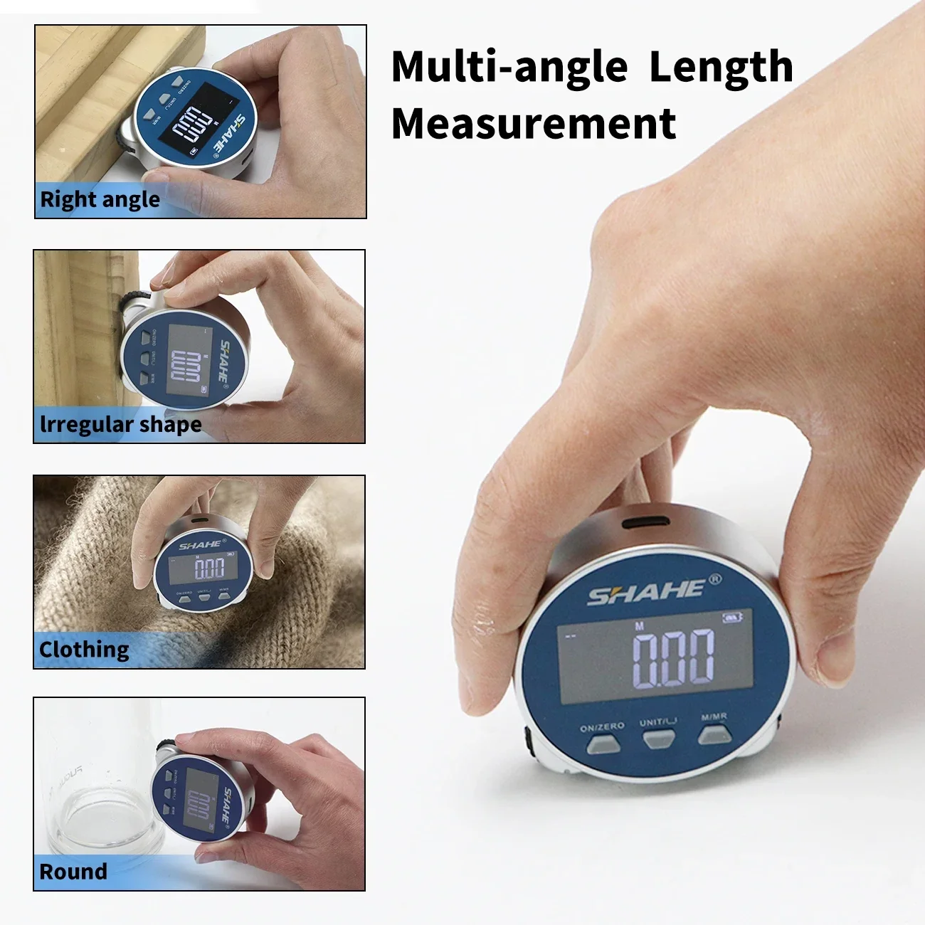 SHAHE Electronic Ruler LCD Display High Accuracy Handheld Length Measuring Tool Long Standby Rechargeable Digital Measuring Tape tape measure measuring tape measuring ruler
