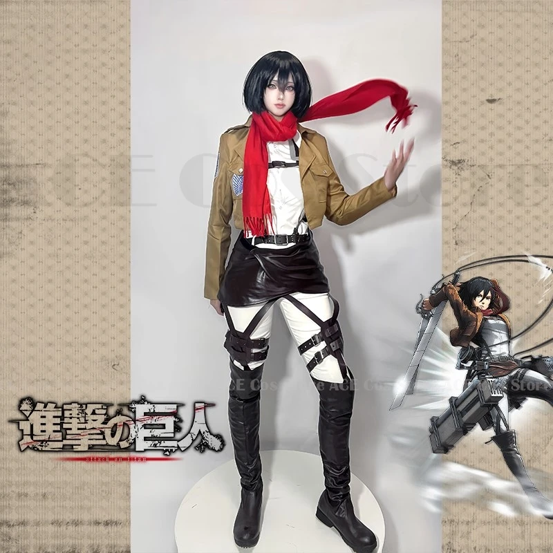 Anime Levi Attack Eren Mikasa Titan Ackerma Cosplay Costume Suit