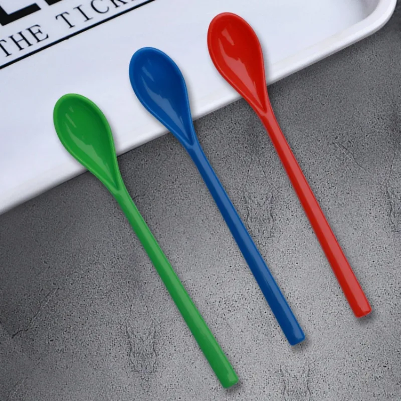 Children's home mixing long handled spoon, commercial catering spoon, creative colorful small spoon