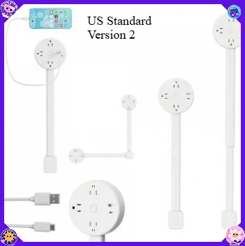 Compact Rotatable Outlet Power Strip - Ideal