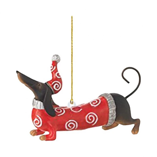 Christmas Dachshund Dog Ornament 15g Dachshunds Puppy Light Weight Durable  No Need Assemble Party Home Supplies Simple Acrylic
