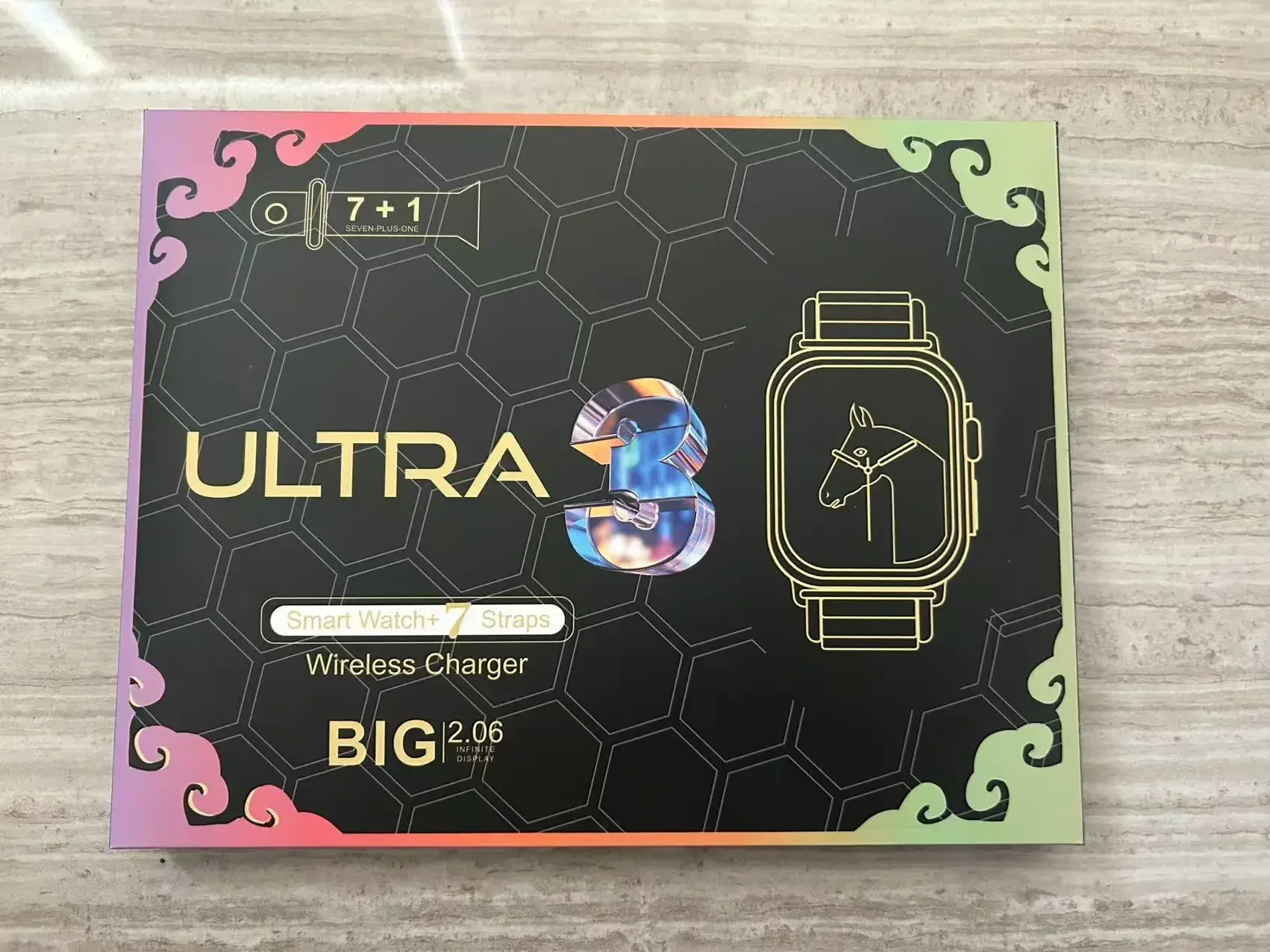 2.2HD Amoled Circular Watch10 Ultra3 Watch Men Screen 7 Straps ECG Monitoring Aquatic Clock Inteligente Blood Meter