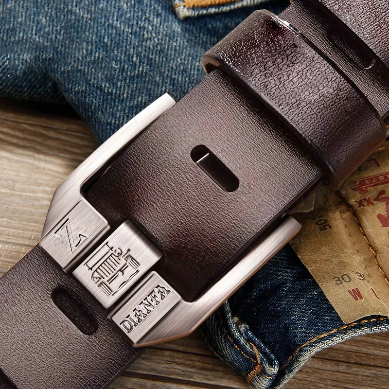501349-dc1666.png 130CM Leather Cowhide Men's Belt Fashion Metal Alloy Pin Buckle Adult Luxury Brand Jeans Business Casual Waist Male Strap Brand - Image 1