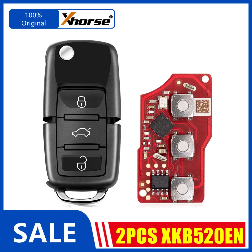 2PCS Xhorse XKB520EN for VW B5 Wire Remote Key Supports Wireless Programming for VVDI VVDI2 Programmer