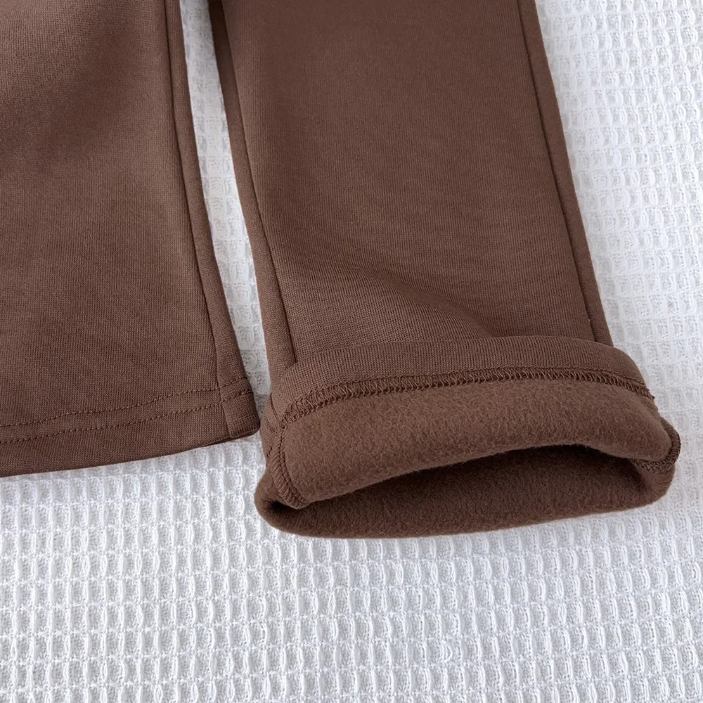 Khaki Autumn Sport & Leisure Girls' Lace Long Sleeve Hoodie + Pants Set