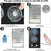Gas Cooktop 2 Burner Propane Cooktop, 12 Inch LPG/NG Dual Fuel Gas Stove Top, Built-in Tempered Glass Gas Cooktop for Apartment 4