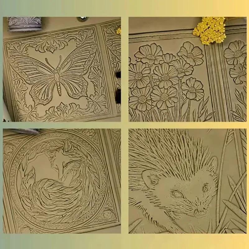 3D Printed Clay Texture Roller, Flower and Bird Pattern Pottery Roller Tool, Clay DIY Texture Roller Tool