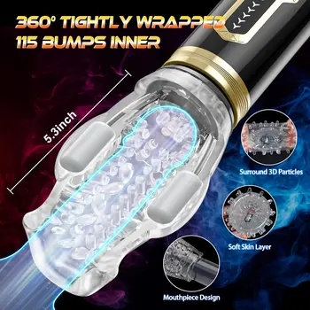Automatic Male Masturbator Vibrating Rotating Thrusting Blowjob Masturbation Cup Penis Stimulation Pussy Vaginas For Men Sex Toy