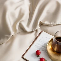 Parure de lit Lanlika pour femme en soie naturelle 100 %, couleur unie camel, pour lit Queen et King, comprenant housse de couette, drap plat et taies d'oreiller 3