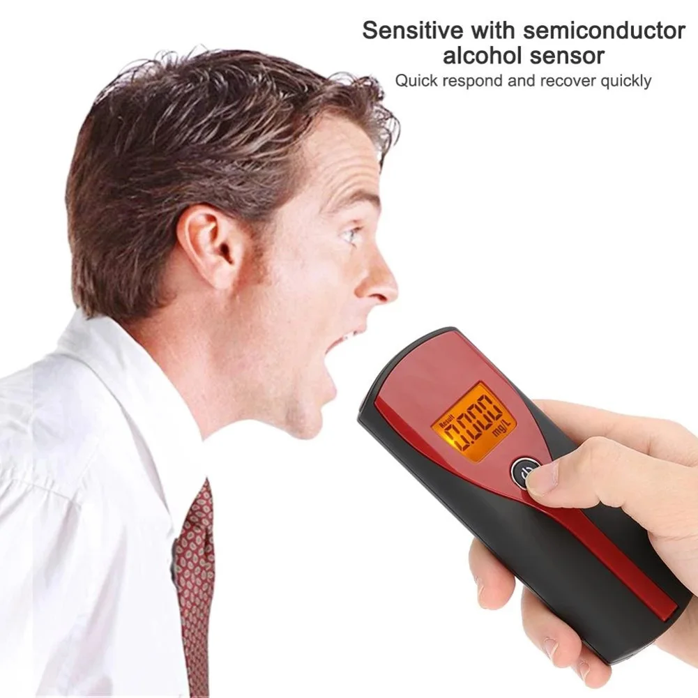 High Sensitivity Breathalyzer Professional Breath Alcohol Tester Digital Display Screen Alcohol Test Tools Portable Breathalyzer