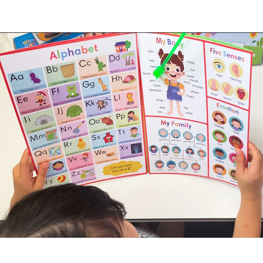 Educational Learning Toy Kids English Words Learning Chart Phonics Vocabulary Building Worksheet Pre-Kindergarten Teacher Teaching Aids Montessori