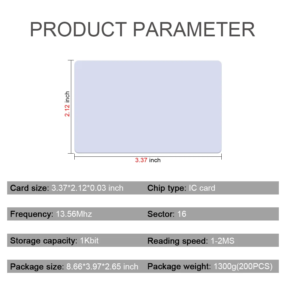 100pcs/Lot UID RFID Card 13.56Mhz IC Cards M1 MF S50 Classic ISO14443A 1K Proximity Smart 0.8mm For Access Control System 4