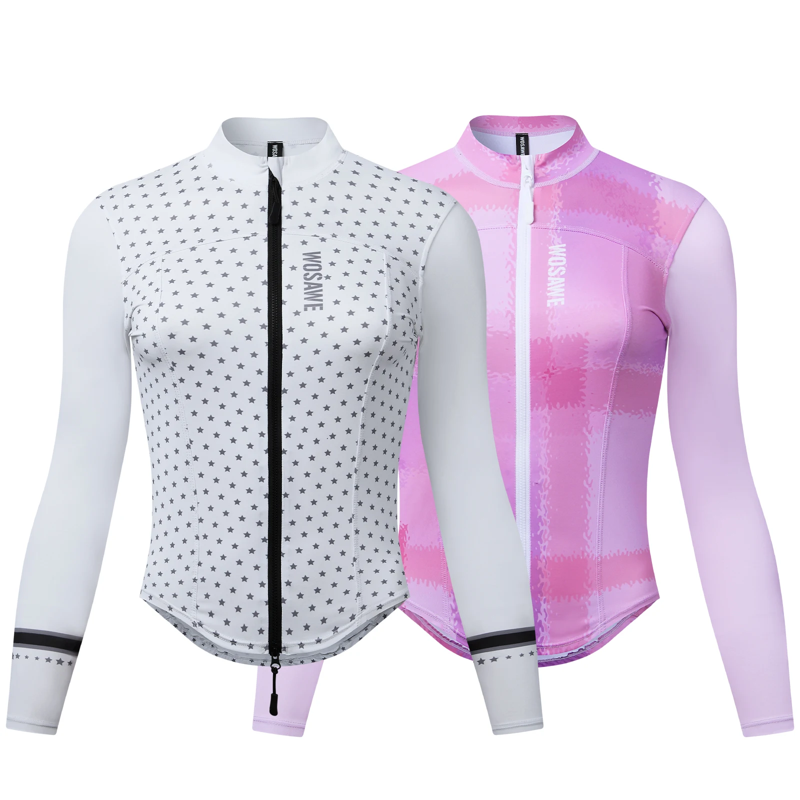Women MTB Cycling Jersey Breathable Shirt UPF50+ Cycle Jersey with YKK 2-way Zipper Wosawe Bike Tops