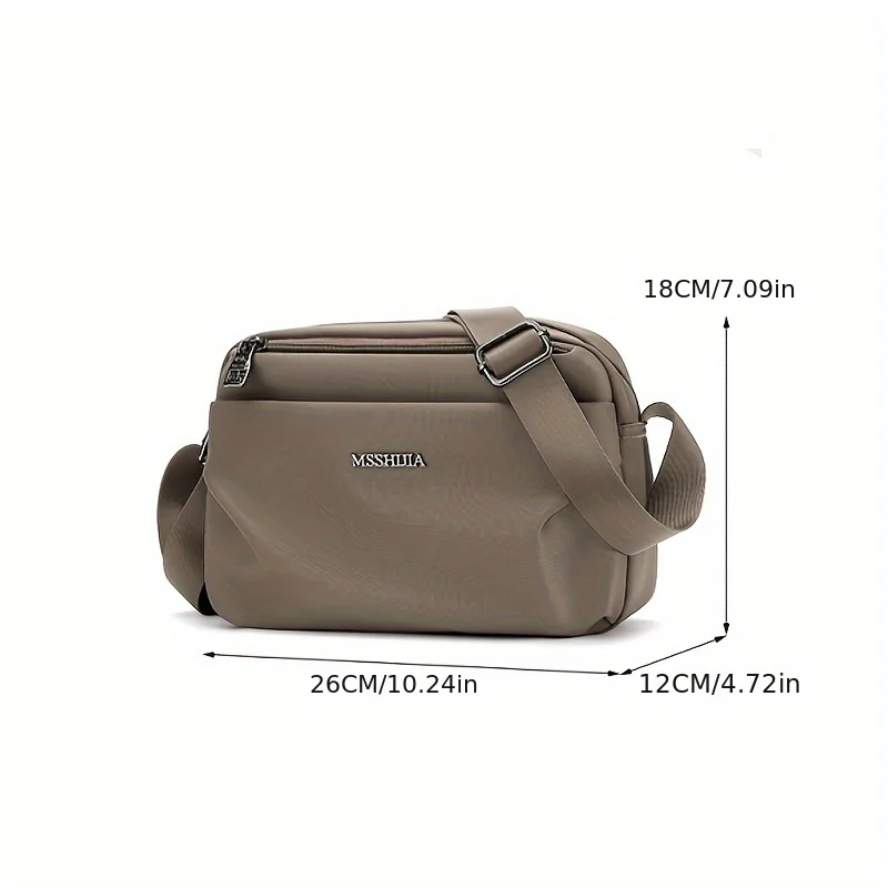 2025 Spring Autumn New Women's Casual Crossbody Bag Lightweight Nylon Multilayer Shoulder Bag Fashionable Tote for Daily Use