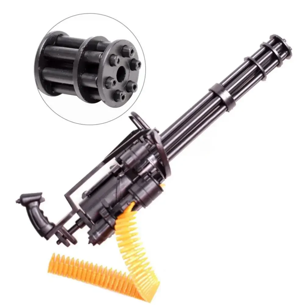 1:6 Scale M134 Gatling Minigun Plastic 4D Gun Model T800 Heavy Machine Guns + Bullet Belt for 12 Inch Action Figures