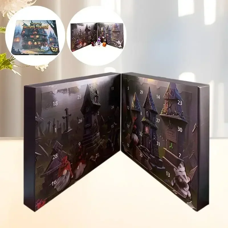 Halloween Advent Calendar Blind Box Mini Cartoon Halloween Countdown Calendar Gnome Countdown Advent