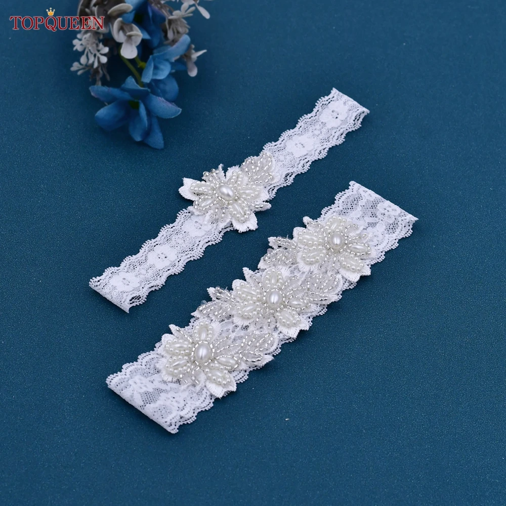 Sexy Lace Flower Thigh Ring Crystal Beaded Pearls Wedding Garter Belt Bridal Cosplay Fashion Stocking Ring bridal garter belt