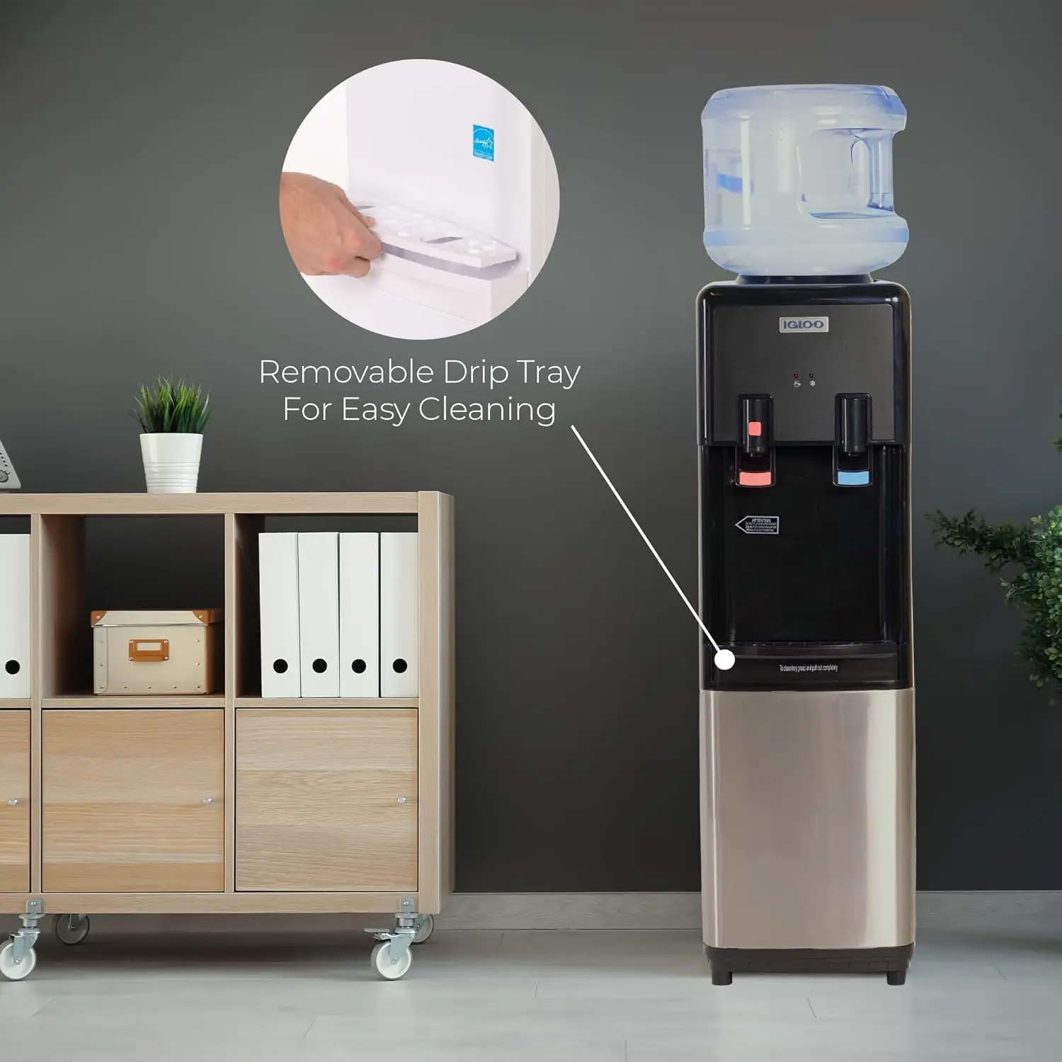 Cold Water Dispenser - Water Cooler for 5 Gallon Bottles and 3 Gallon Bottles - Includes Child Safety Lock - Water Machine Perfe 5