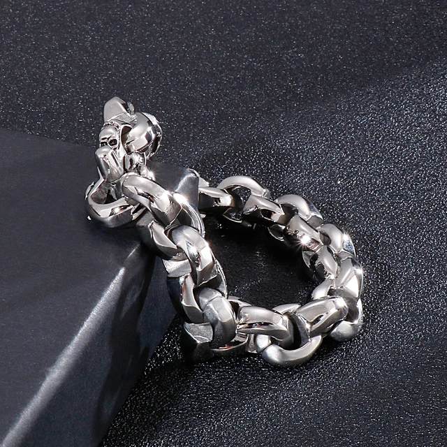 Kalen Fashion Polished Design bracciale accessori lucidi in acciaio  inossidabile da uomo in metallo semplice collega