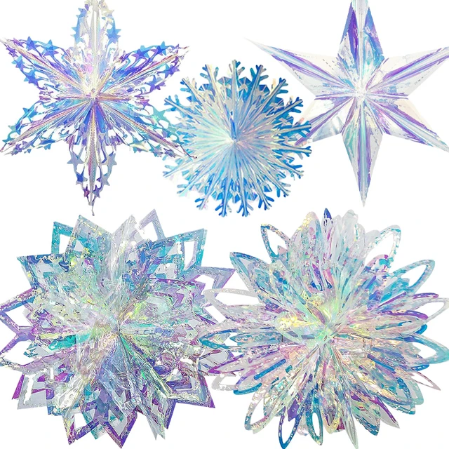 Neon Film 3D Snowflakes Ornaments Navidad Christmas Decorations for Home  Fake Snow Frozen Birthday Winter Wonderland Party Decor - AliExpress