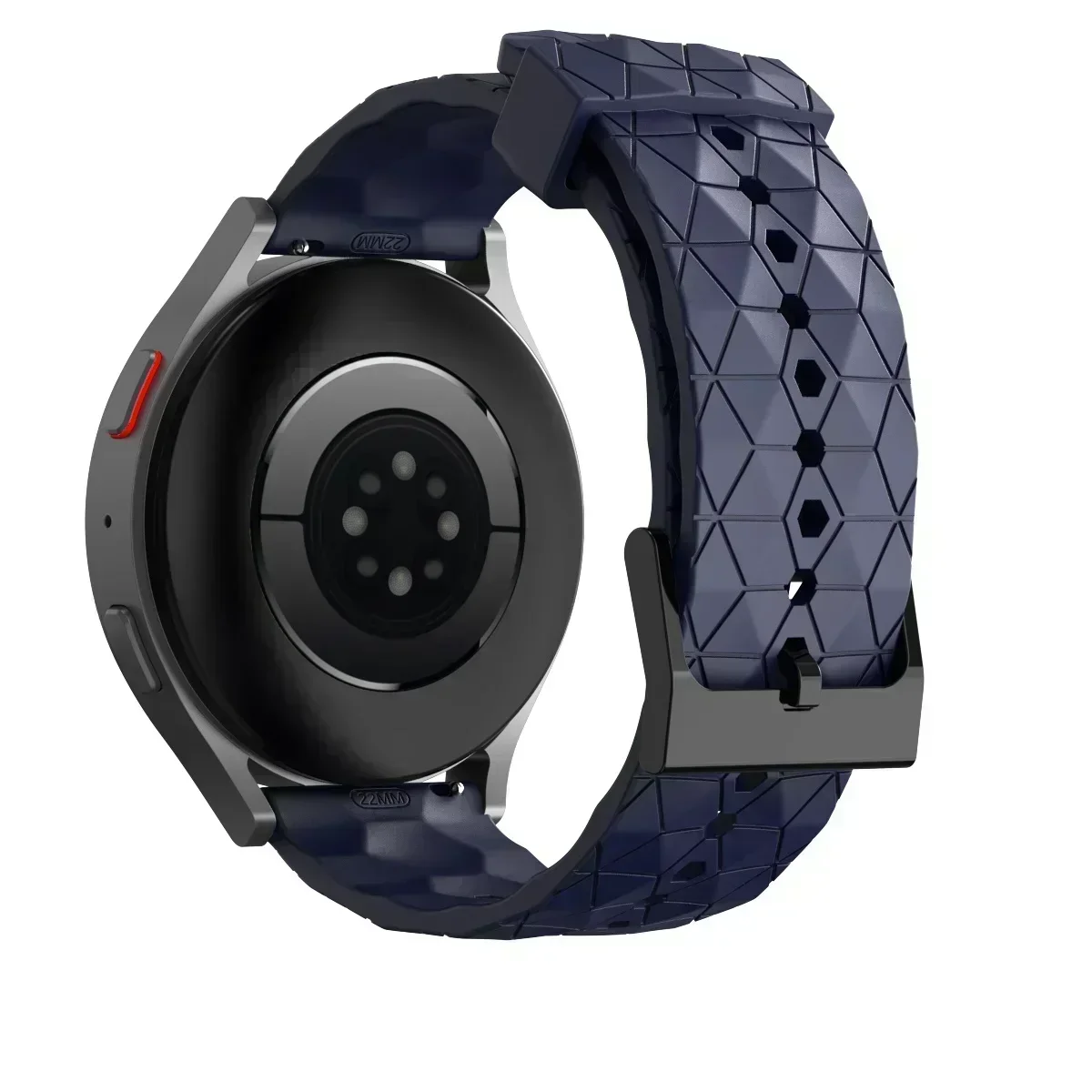 Premium 22mm Silicone Breathable Watch Strap in Black